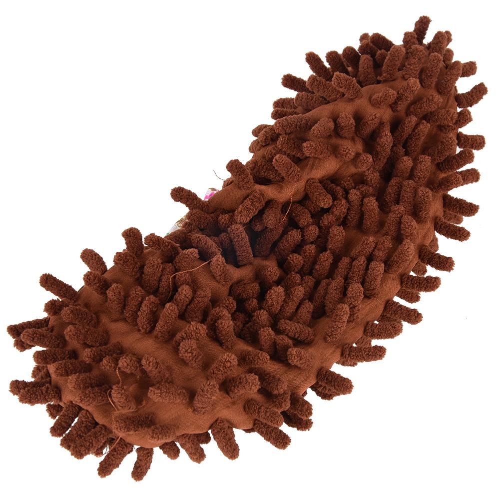 1 Piece Reusable Detachable Washable Household Floor Cleaning Slipper Mop Shoes Cover (Coffee)