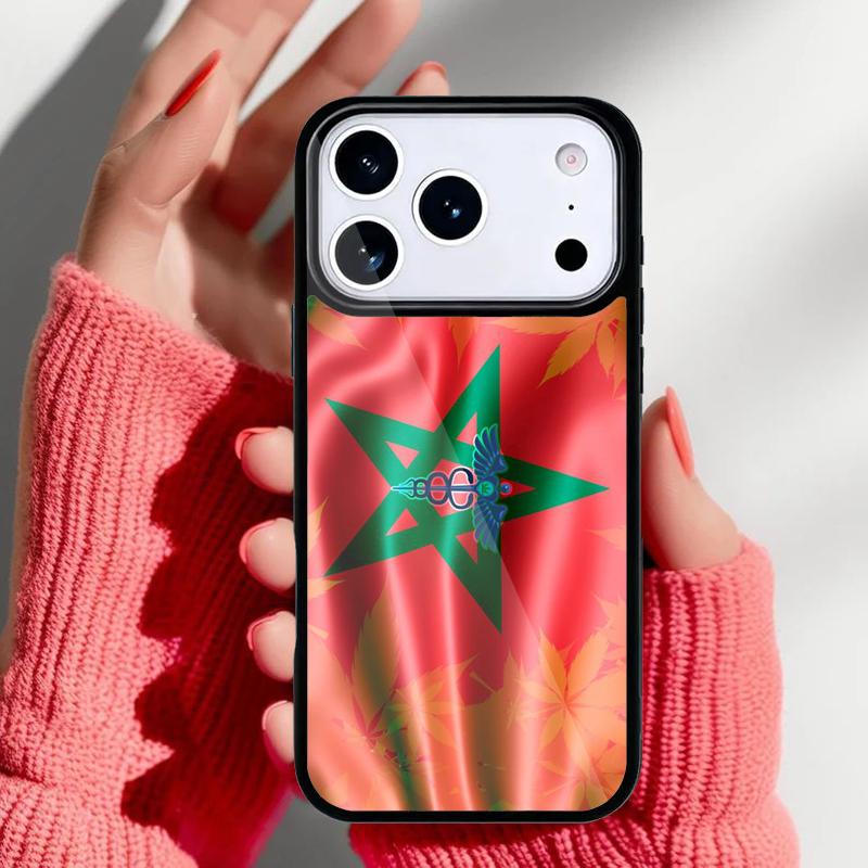 Maroc Morocco Flag Coat Of Arms Phone Case for iPhone 17 16 15 14 13 Pro Max Back Cover for 12 11 Pro Coque