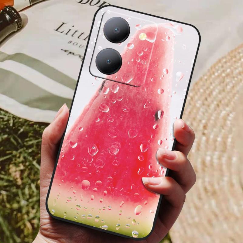 Para Capa Vivo Y36 5G Capa Preta À Prova de Choque Silicone Macio Capas Traseiras Para Vivo Y36 4G V2247 Capa de Telefone Y 36 5G Capa Leão Lobo
