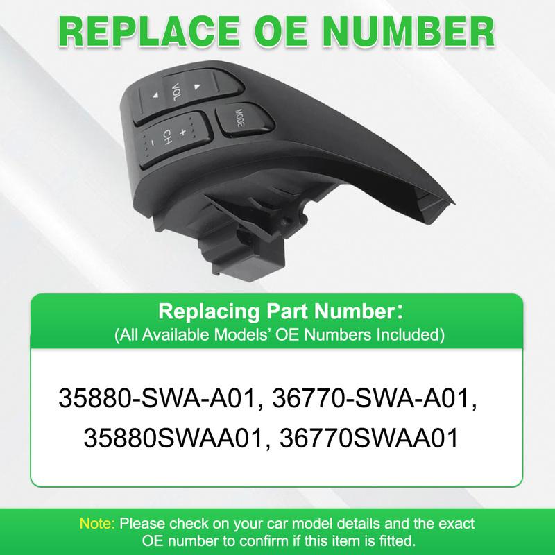 For Honda CR-V 2007-2011 Left Volume and Multimedia Mode Control Switch 12 P 36770SWAA01 35880SWAA01