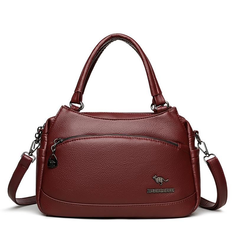 Women's Bag Middle-Aged Mother Bag Pu Shoulder Messenger Bag Handbag
