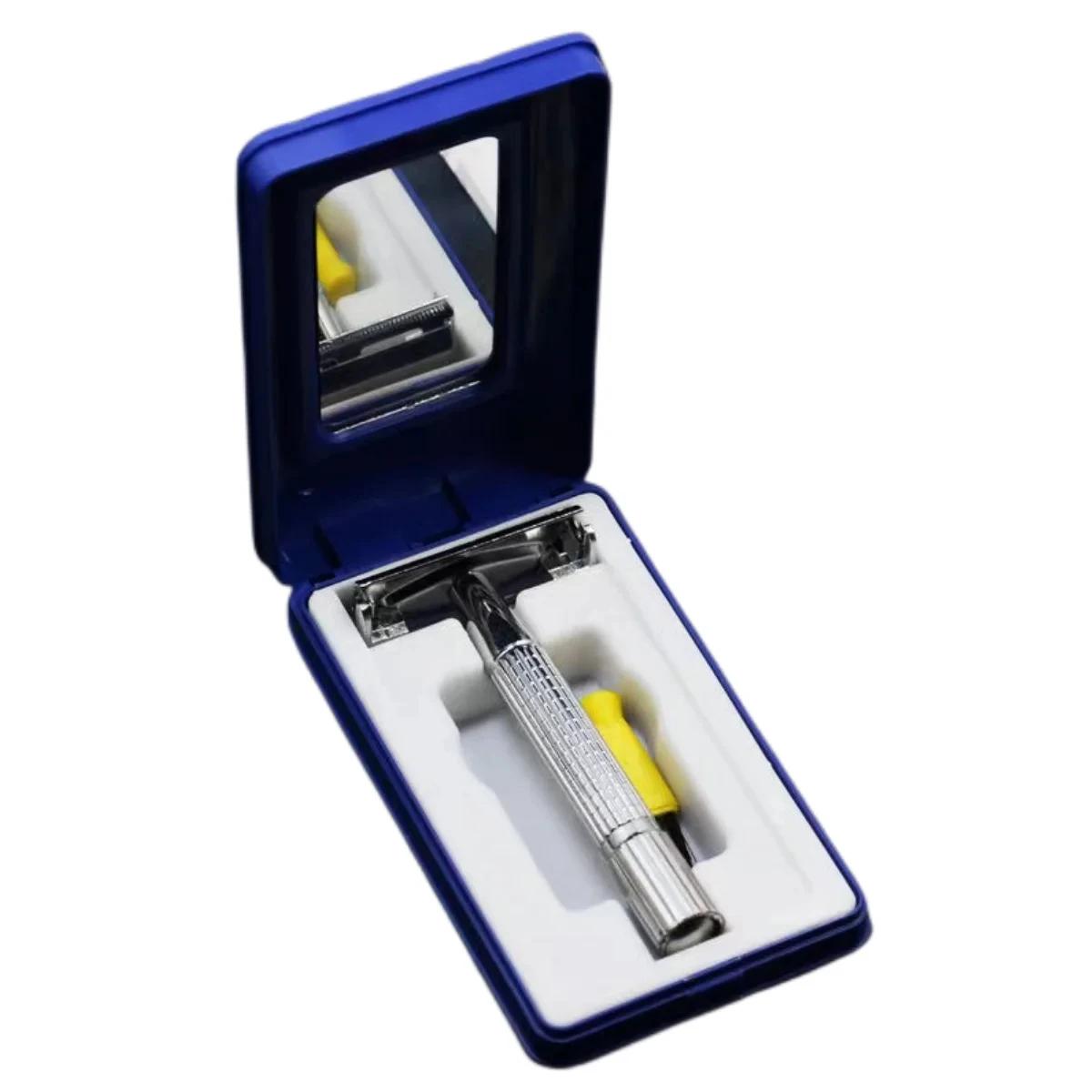 

Double Edge Safety Razor for Unisex Safety Razor with a Delicate Box Holder With Blade Professional Barber Styling Accessories