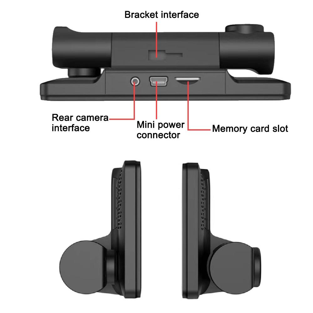 Three Recording High-definition Night Vision 3-channel Reversing Camera Integrated Car Driving Recorder