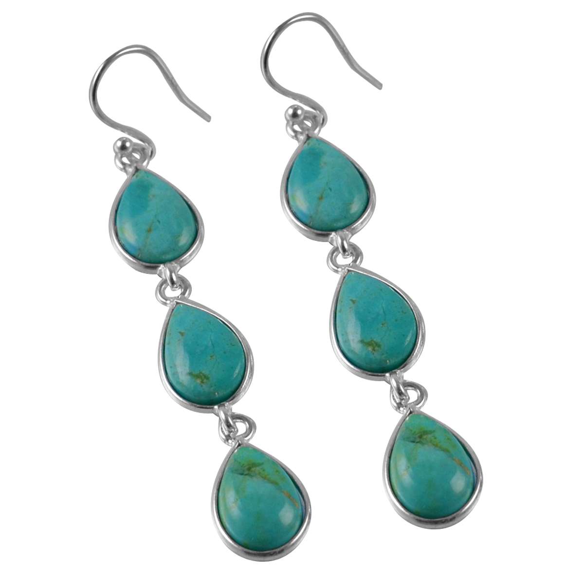 

Turquoise Gemstone Earrings Solid 925 Sterling Silver Handmade Earrings Jewelry Gift For Women And Girls E-2003