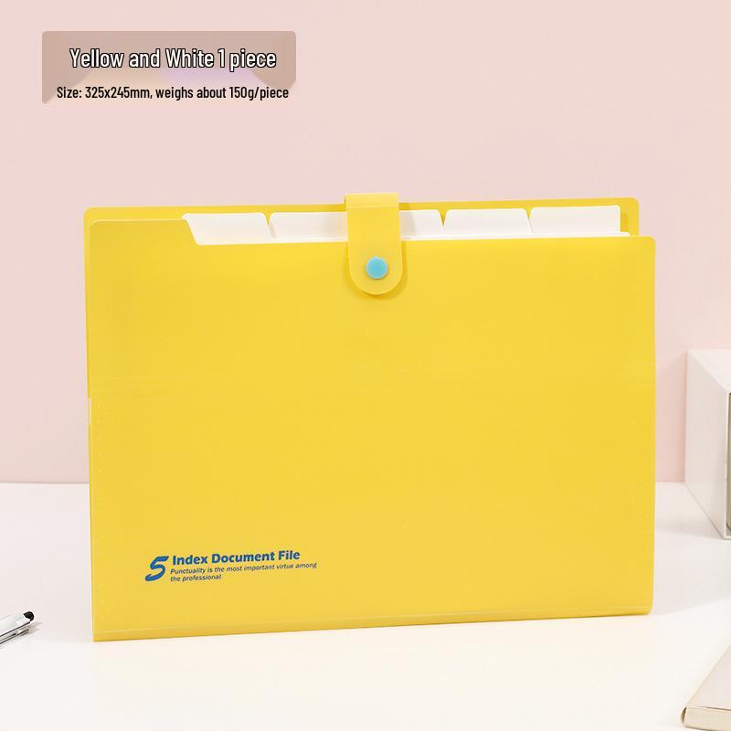 A4 Multi-Layer Snap Button Accordion Document Bag