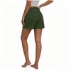 Women's Casual High Waist Elastic Shorts with Pockets Comfortable Lightweight Soft Fabric Mid Length Lounge Shorts for Daily Wear