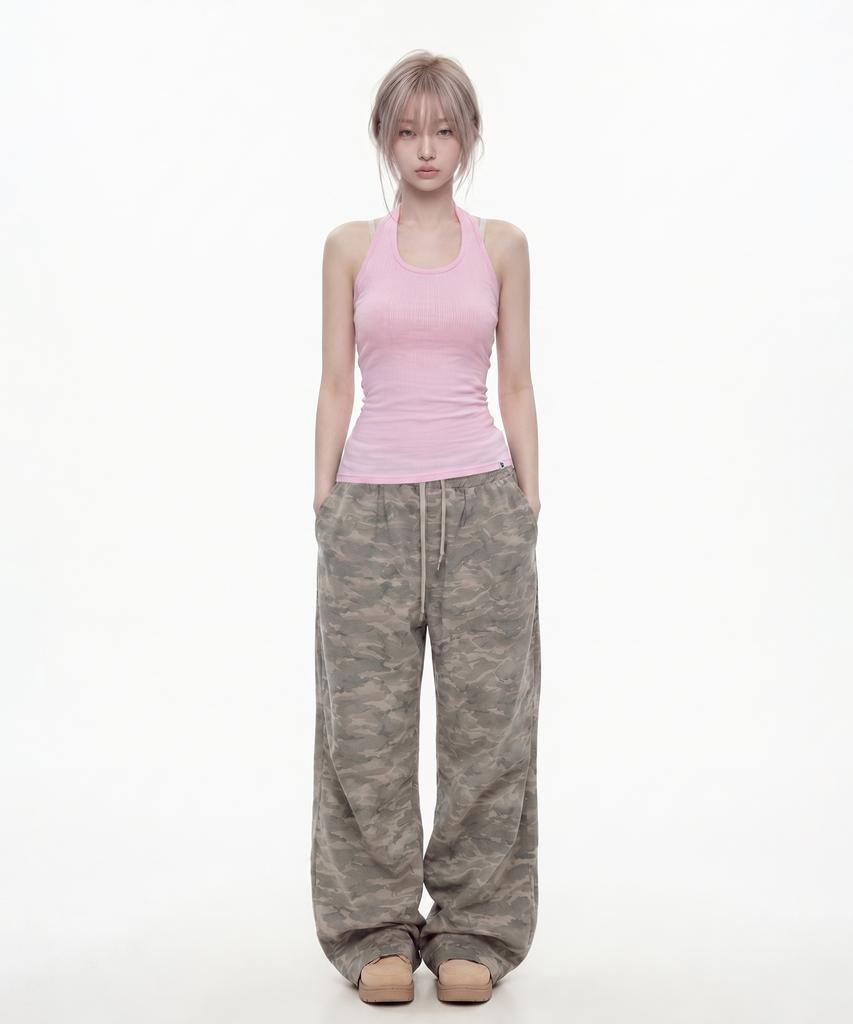 GRAVER [Woman] Ribbed Halter Sleeveless Top_2 Colors