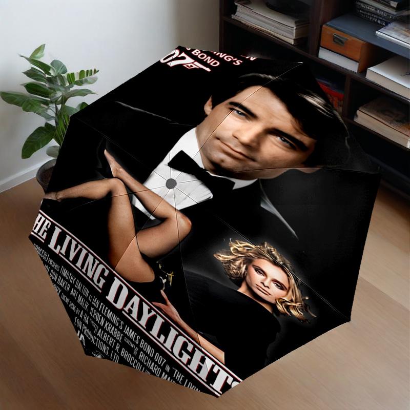 James Bond Movie Collage Umbrella 8-Frame for Travel, Camping, Casual Lightweight Portable Umbrella, Essential for Every Family Holidays Gift
