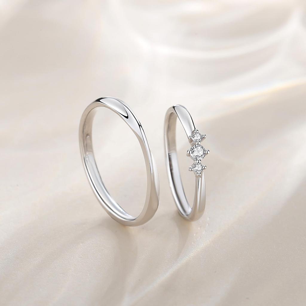 FANCIME Diamond Ring for Size Three Moebius Eternal Engagement Wedding Perfect for and Gift Wrapping Included Women, Platinum, 12, Pt950, Lab-Grown,