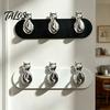 Cat-Shaped Wall Hooks, No Drilling Strong Bearing Capacity Hooks, Three-hook Combination Rack for Keys Bags Accessories