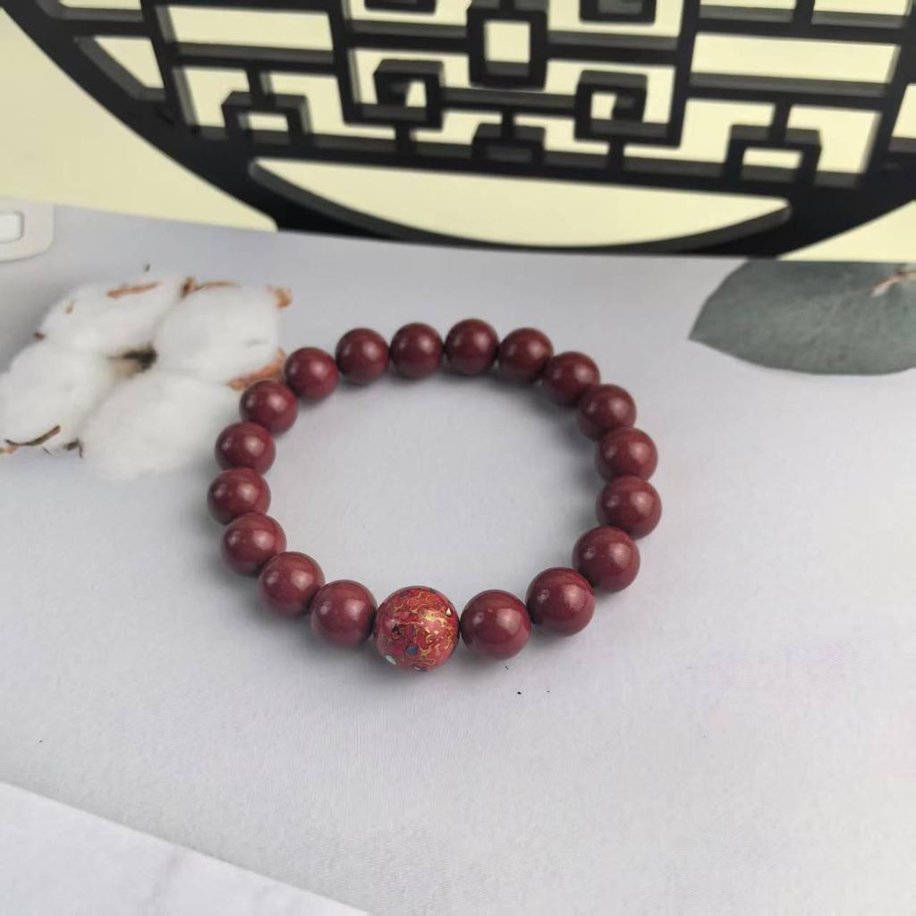 Mixed Incense Beads Bracelet with Lacquer Beads - Unisex Chinese National Style, Collectible Buddhist Beads, Hand-Playing Bracelet