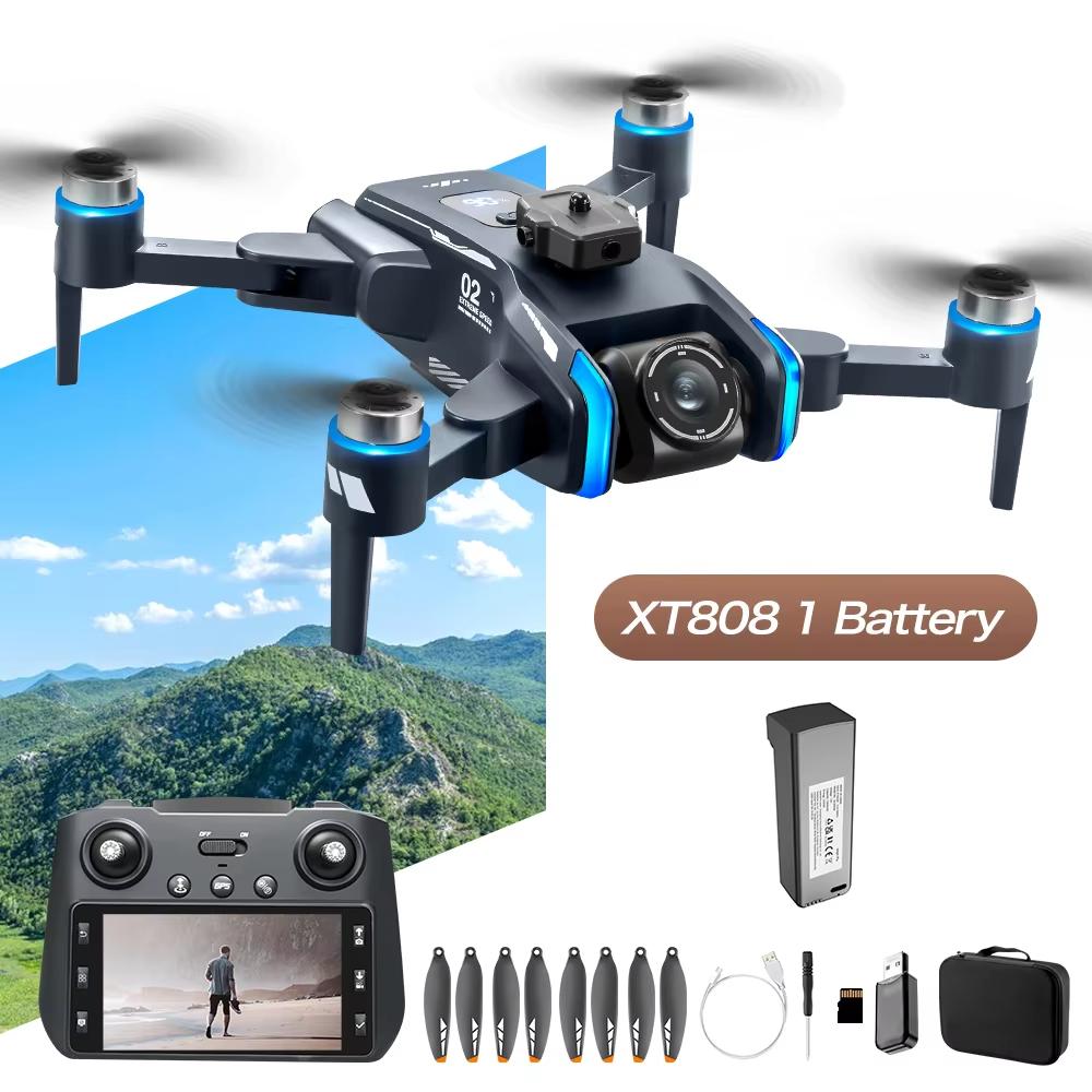 2025 Ny XT808 GPS RC Drone 5G Profesjonell 8K HD Luftfotografering Dobbeltkamera Omnidireksjonell Skjerm Laser Hindringsunngåelse Børsteløs Kvadkopter