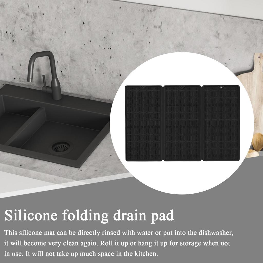 Drying Mat Silicone Non-Slip Tray Easy Clean Kitchen Dish Drying Mat For Home Countertop Bathroom Sink Bar Refrigerator Mugs