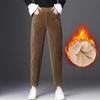 Plush Thick Casual Pants Women's Corduroy Warm Pants Autumn Winter Leggings Harem Pants Trousers High Waist Women