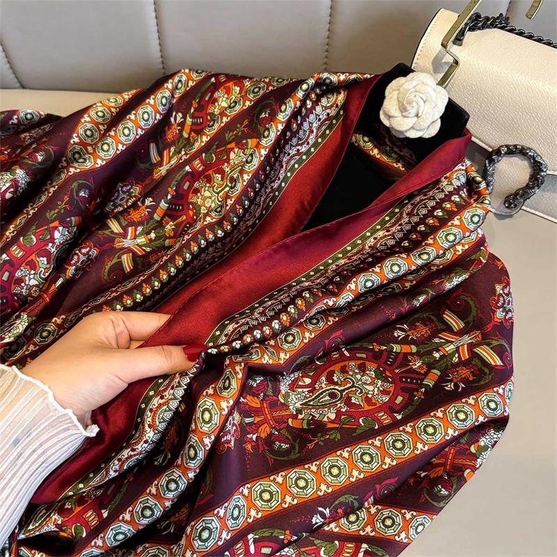 180*80cm Great Hijab Wheal Satin Sort Spring Spring New Shallow Women's Hand Foulard Pashmina Travel Scarf  New