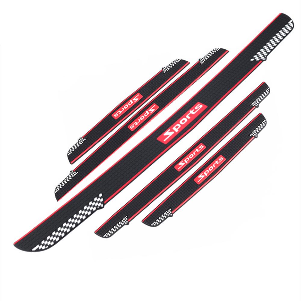 5Pc Black Rubber Car Door Scuff Sill Cover Panel Step Protector 4* Door + Trunk