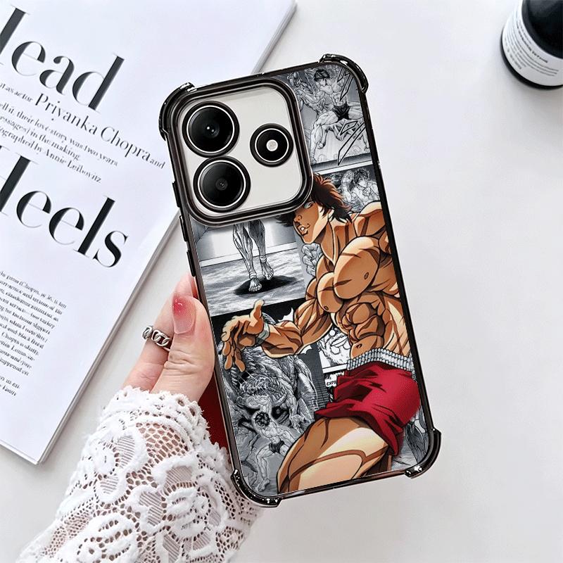 Baki the Grappler Anime Plating Phone Case For Xiaomi Redmi Note 14 15 Pro Plus 13 12 11 11S 11T 10 9S 9 5G Anti-Fall Airabag Co