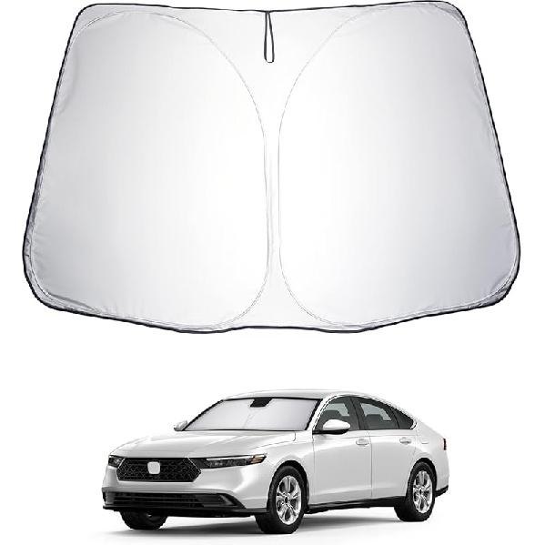 2025 Upgrade Car Windshield Sun Shade Windshield Sunshade Umbrella [Star Fabric] Protect Car from Sun Rays&Heat Damage Keeps Vehicle Cool, Spring