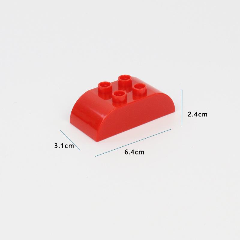 Compatible with LEGO Duplo: Double Slope 2-Hole Curved Arc Bricks for Kindergarten Toys