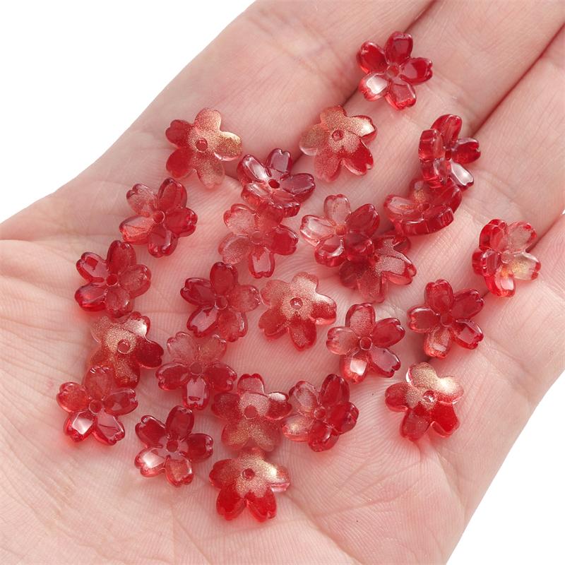 

10шт хрустальные бусины цветок свободные бусины-разделители для изготовления ювелирных изделий DIY браслет ожерелье 11mm красный