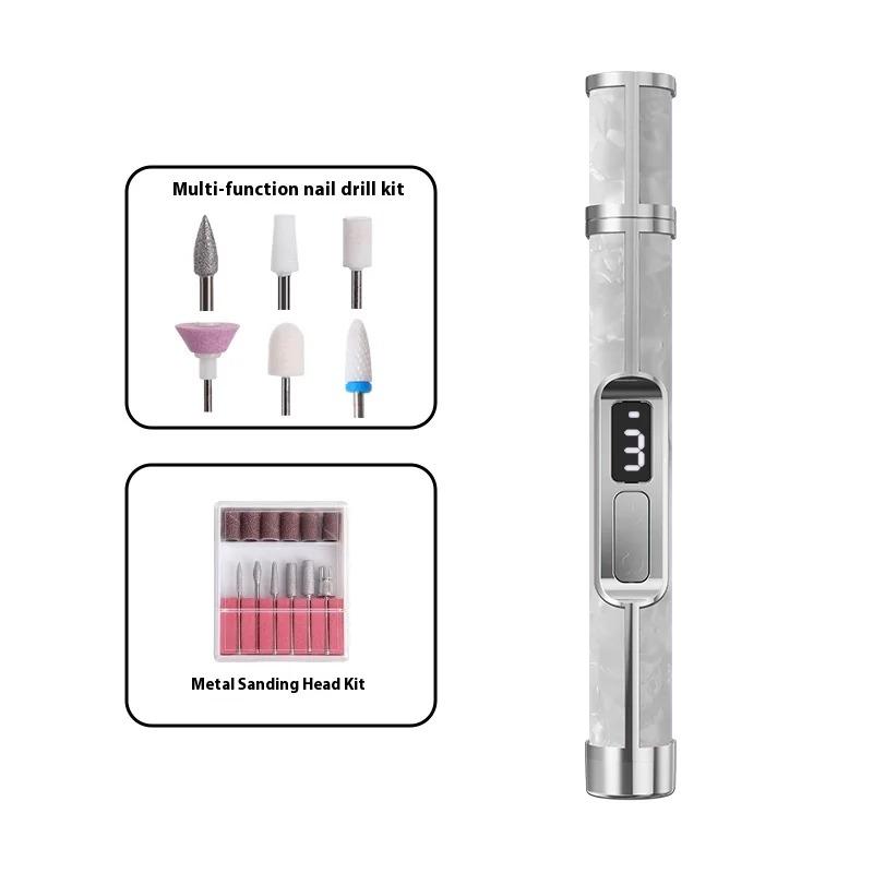 

Электрическая дрель для ногтей, насадки для регулировки, перезаряжаемая электрическая пилка для ногтей, машинка для полировки ногтей, портативная мини-электродрель, набор для педикюра