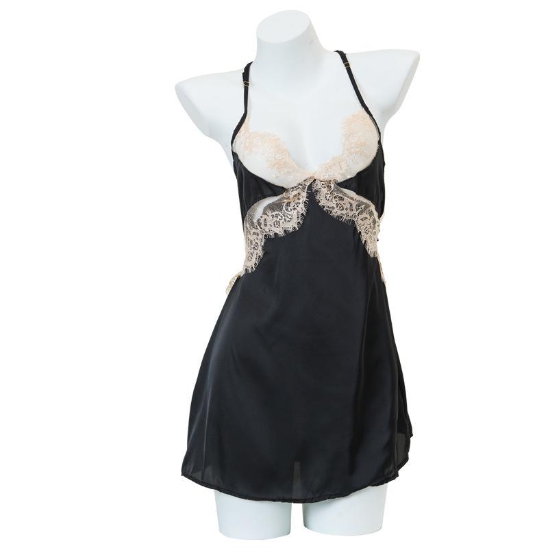 Sex Underwear Sexy Teasing Perspective Lace Short Skirt Large Size Pure Desire Passion Suspender Skirt Home Pajama Set