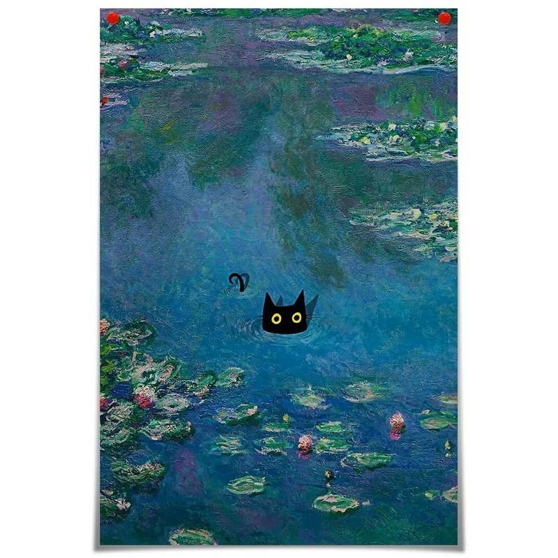 Funny Cat Retro Poster, Aluminum Metal Wall Decor 20x30cm
