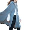 Fall Winter Women's Punk Loose Hood Button Wool Coat Over Size for Women,