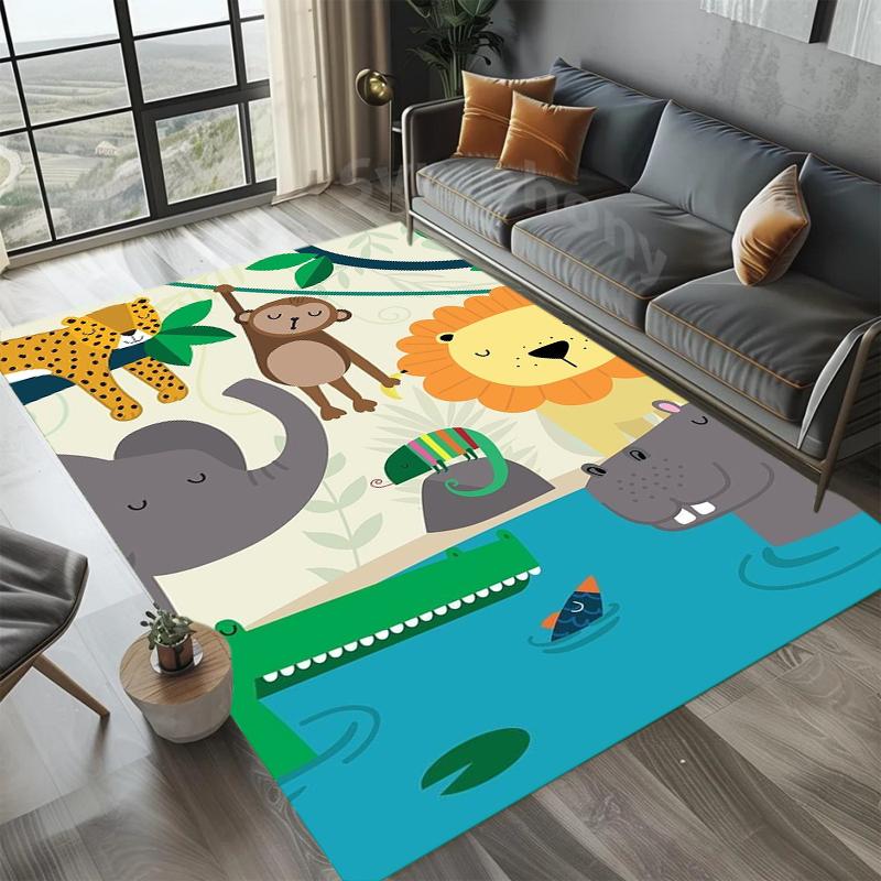 Cute Cartoon Carpets Soft Area Rug Living Room Bedroom Floor Mat Easy To Clean Carpet Home Decor Table Mat Kid Play Rugs Gift