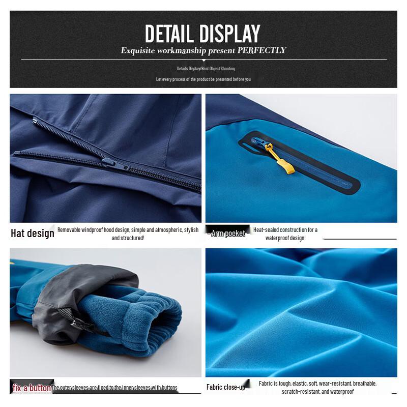 Romon Men's 3-in-1 Outdoor Windbreaker Jacket