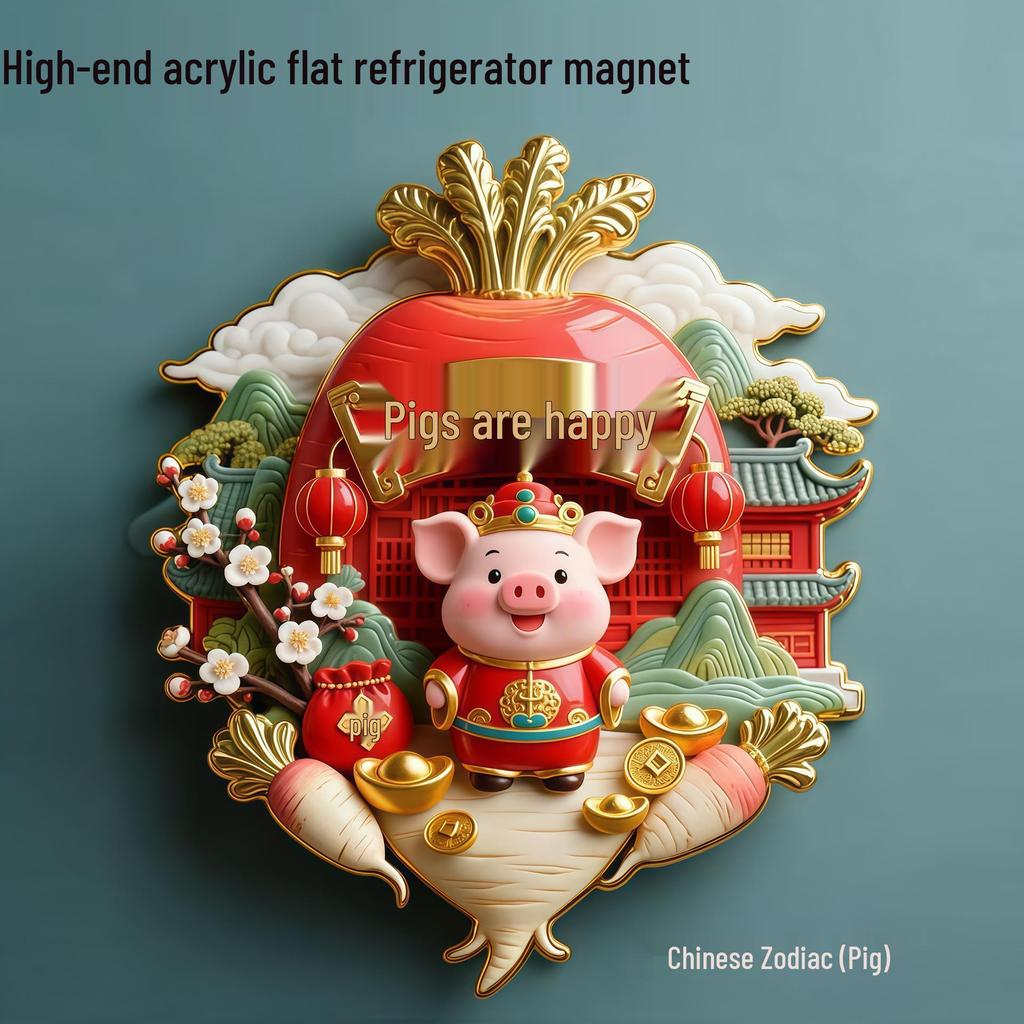 Chinese Zodiac Refrigerator Magnet - Creative Cultural Souvenir In National Chinese Style.