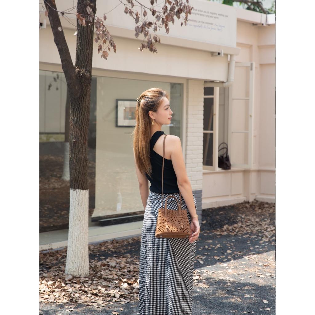 Mina20 erste Schicht Samt Litschi-Muster Kalbsleder Hohlraum Weißer Stahl-Beschlag mit einzelnem Schulter-Crossbody-Schultergurt Französisch Hohlraum