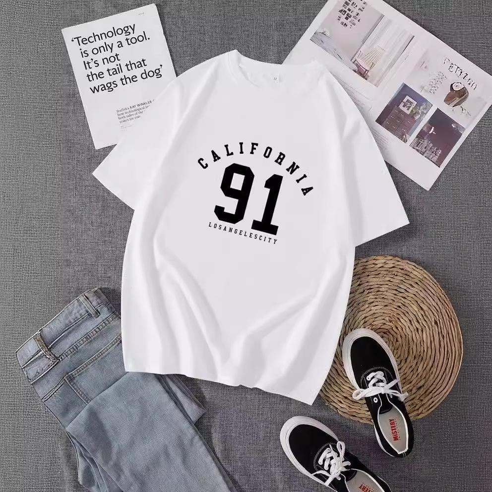 Sommer Europäisches und Amerikanisches Retro Kurzarm Herren T-Shirt mit Buchstaben Aufdruck