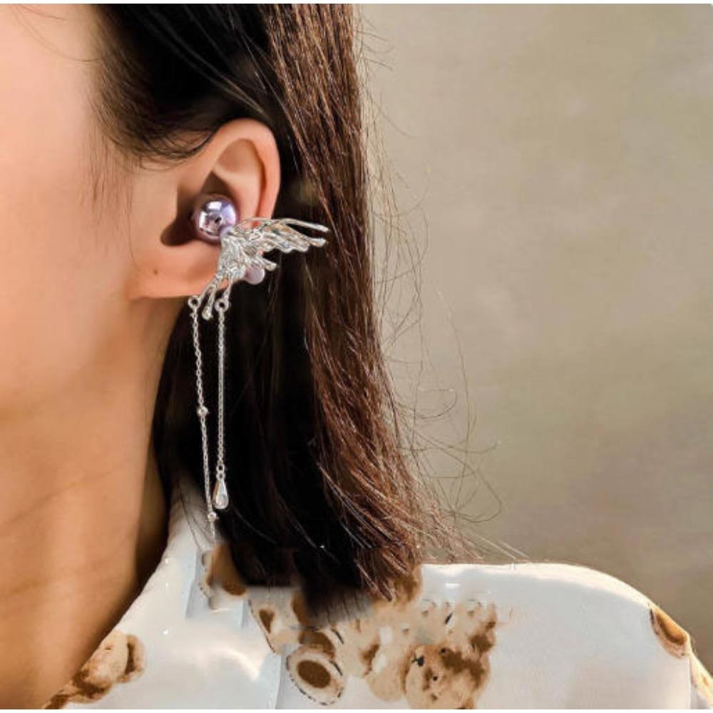 Cute Sparkling Diamond Cherry Blossom Bluetooth Earphone Case Decoration, Fashion Rhinestone Flower Earphone Accessory for Women, 1PC