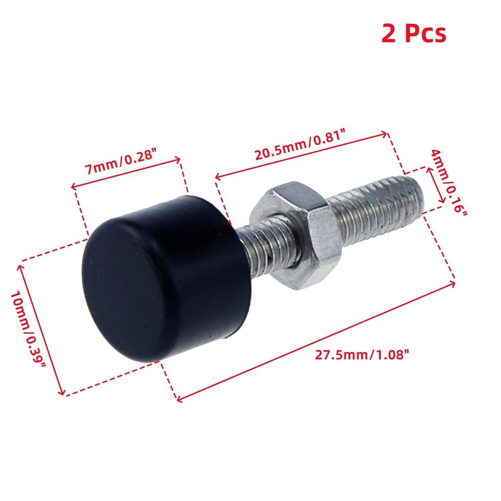 Hood Adjuster Bumper Stopper Rubber Hood Bumper Stop Bolt Nuts M4×20mm, Pack of 2