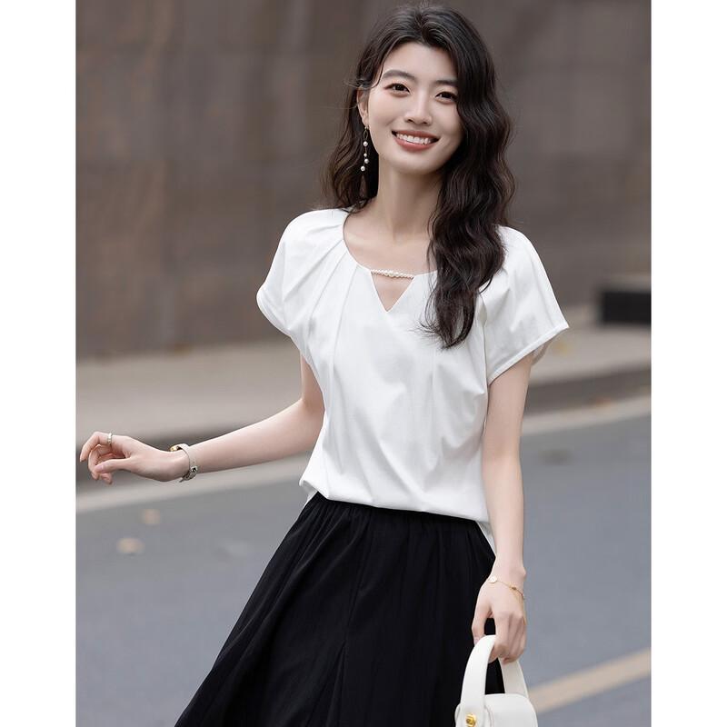 

Demana Silk-Blend Mercerized Cotton V-Neck T-Shirt L