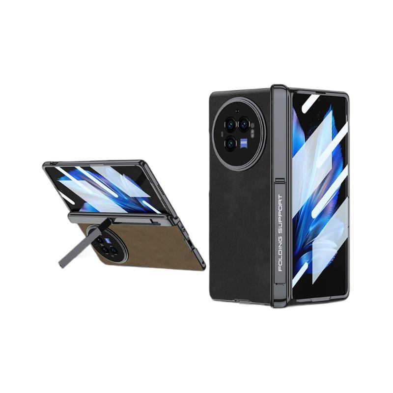 Vivo X Fold3 Pro Protective Case Magnetic Snap Cover Shockproof Full Body PC Hard Shell With Electroplating Stand Function
