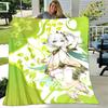 1pc Blanket Genshin Impact characters5 Print Design, Lightweight Blanket for Sofa, Bed- Soft &Warm, Gift for All Seasons like Christmas, Halloween