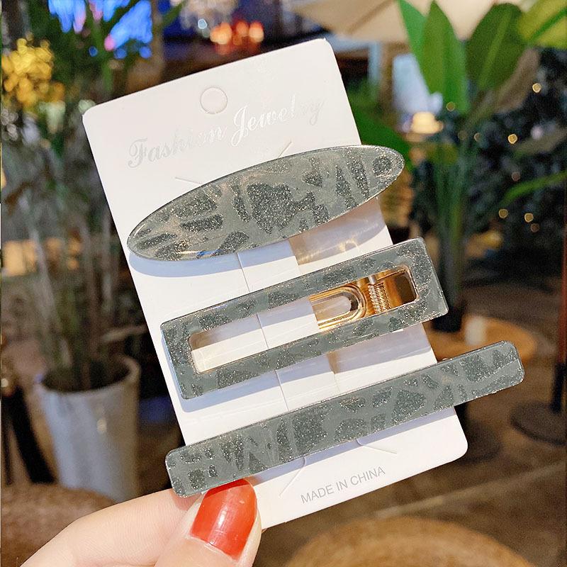 Fashion Hair Pins Side Clip Set Sweet Acrylic Waterdrop Hair Barrettes For Women Girls Korean Geometric Hair Accessories Jewelry