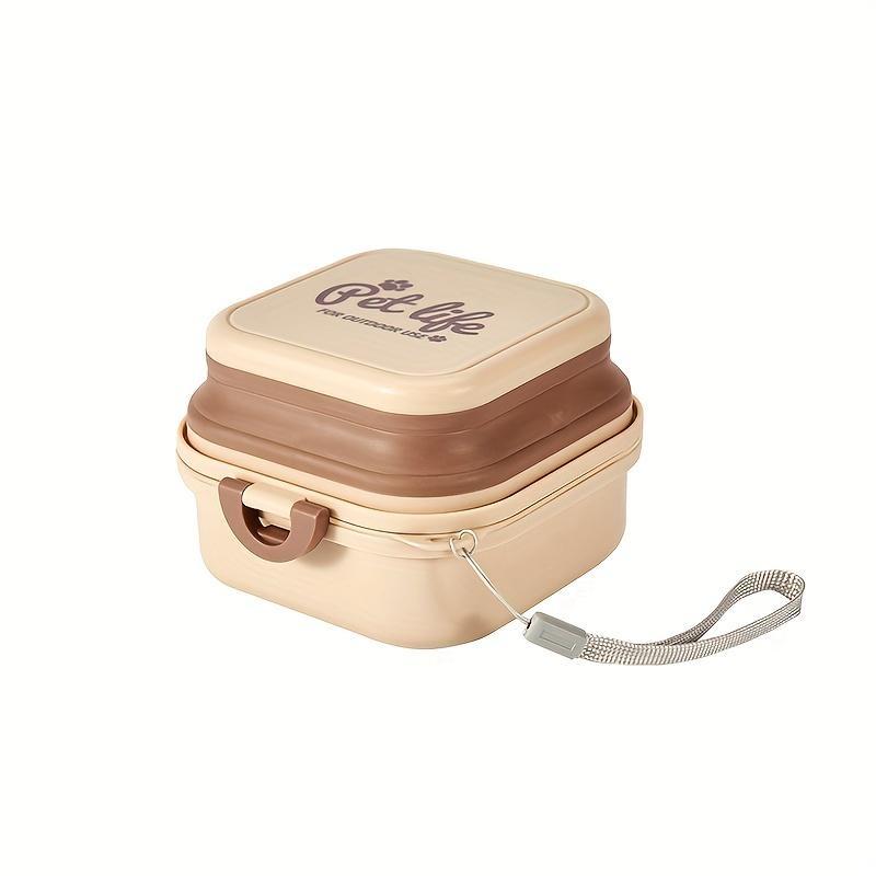 

Складные двойные миски для домашних животных 2-в-1 — герметичные, портативные, кормушка для домашних животных и поилка для воды — дорожные миски для собак с крышкой для путешествий и прогулок на свежем воздухе хаки