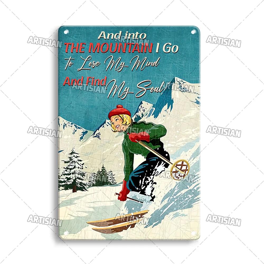 

ARTISIAN Classic Skiing Metal Poster Vintage Sport Metal Tin Sign Wall Plate Man Cave Home Club Metal Plaque Industrial Decor 20x30cm