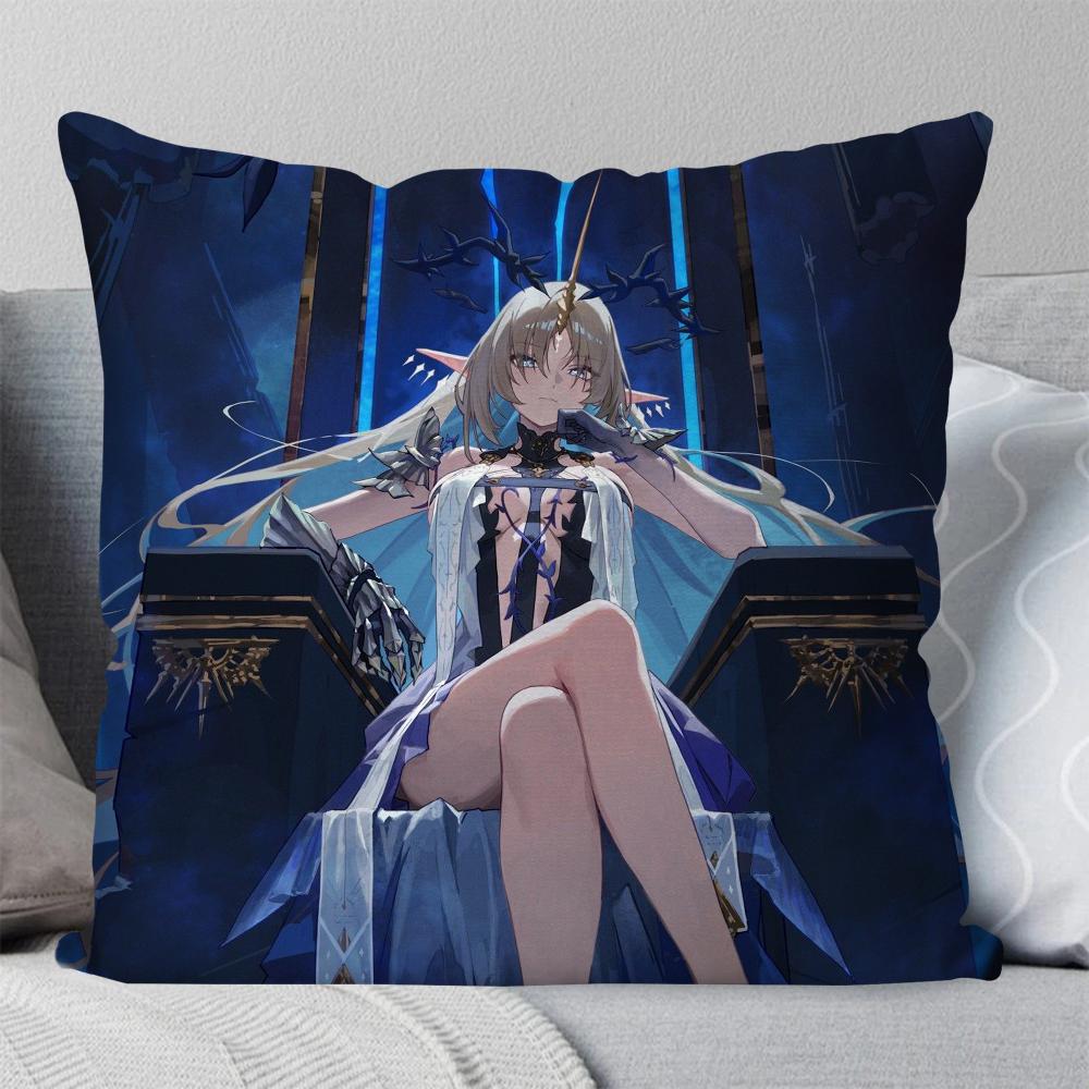 Fleurdelys Anime Game W-Wuthering Waves Pillow Case Square Pillow Bedroom Sofa Leisure Comfort Living Room Home Decoration 40X40