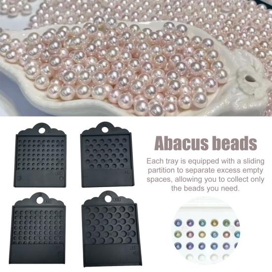 4Pcs Bead Counting Tray for Jewelry Making Plastic Sorting Board for 3/4/6/8mm Beads Sliding Divider Tool Craft Bead Sorting Organizer
