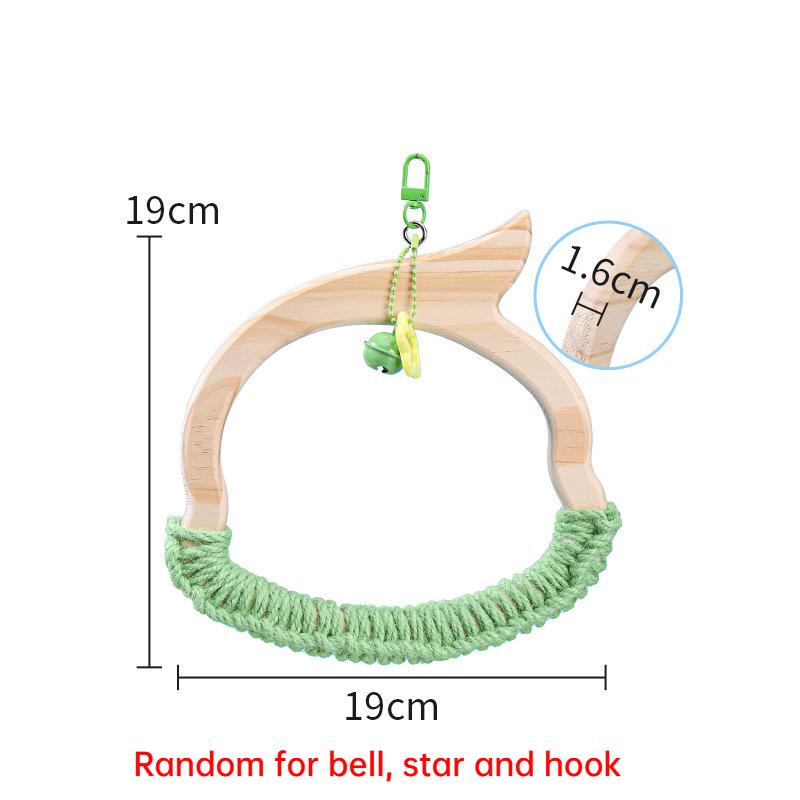 Parrot Hanging Swing Parakeet Solid Wood Bird Cage Branch Training Toy Holding Station Shelf for Parrot