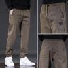 Men's Autumn Loose Fit Harem Cargo Pants - Nine-Point Elastic Waist with Drawstring