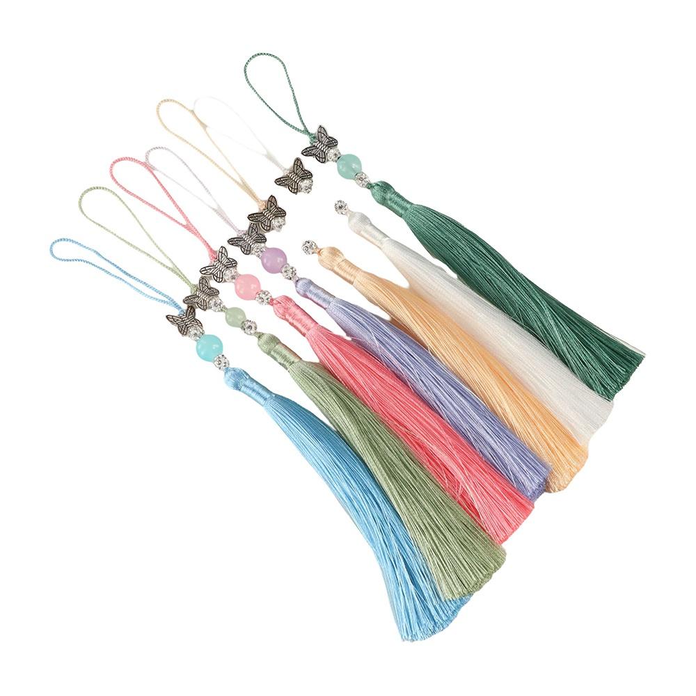 Lanyard Bookmark Tassels Lucky Phone Pendant Chain Fashion Tassel Car Keyring  Beaded Chain