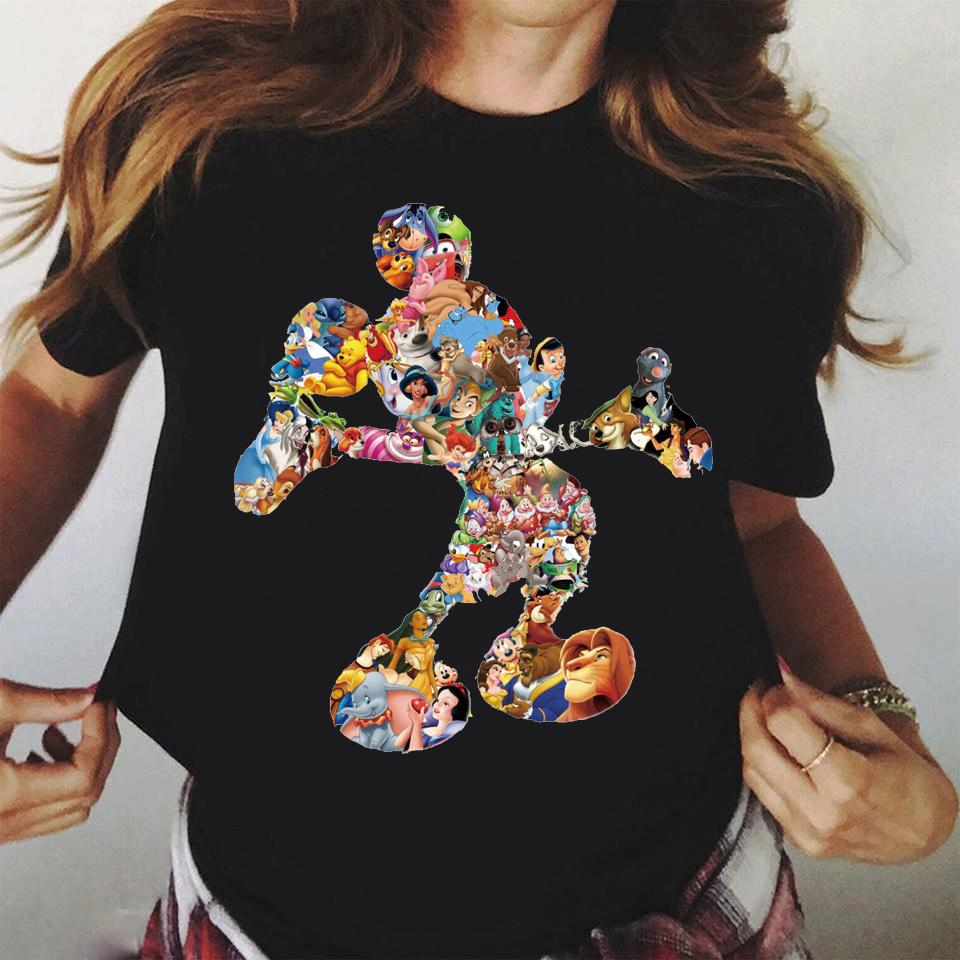 2025 Disney Mickey Mouse Cute Harajuku Ullzang Fashion Top Family Parent-Child Top 100% Pure Cotton Printed Leisure T-shirt