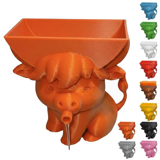 Highland Cow Sponge Holder 3D Printed with Built-In Drain Keeps Sponges Dry Cute Cow Design Fun Practical Kitchen Accessory Gift