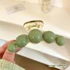 Fermagli per Capelli Barrettes Perle Verdi Vintage per Donna Ragazza Coreani Grandi Pinze a Pinza di Squalo in Acrilico Artiglio per Capelli Copricapo Accessori per Capelli