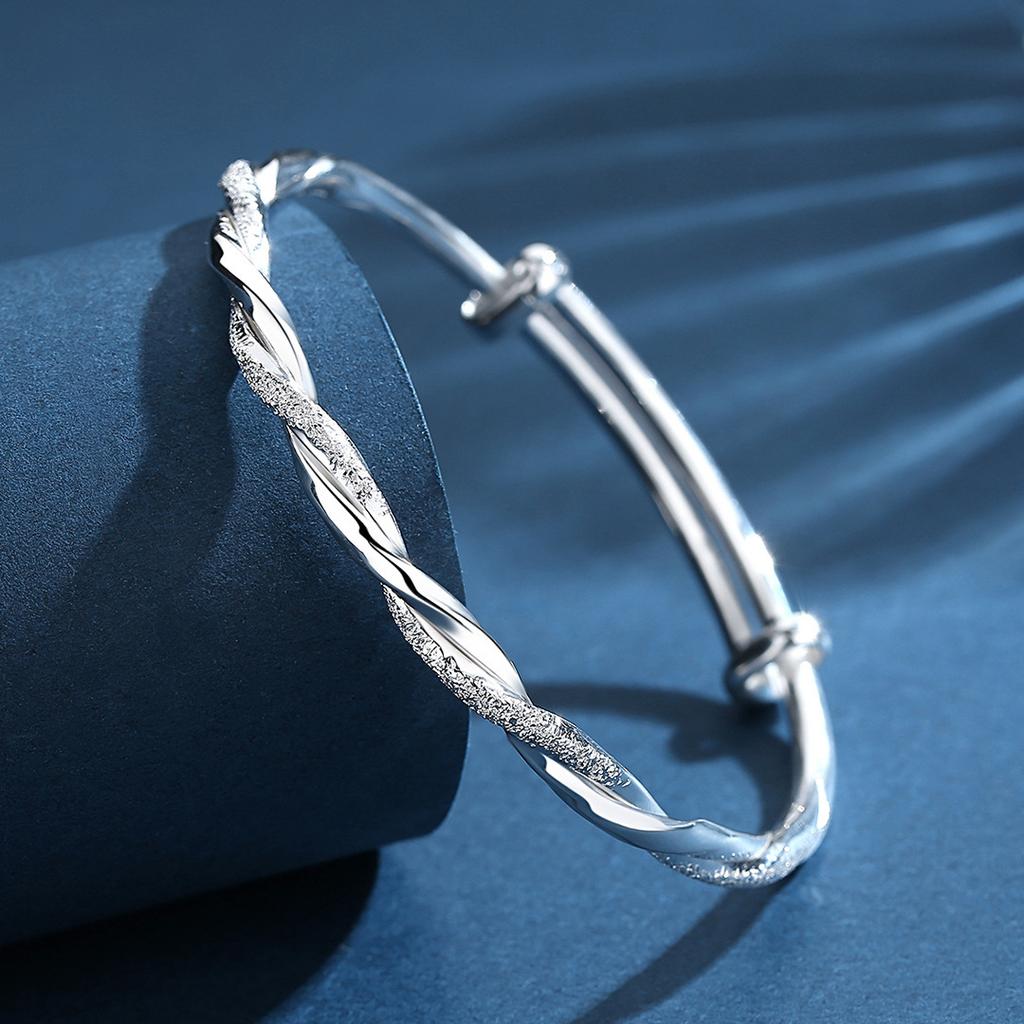 Original 925 Silver Charms Bangles For Women Luxury Design Sparking Gypsophila Star Bracelets Party Wedding Jewelry